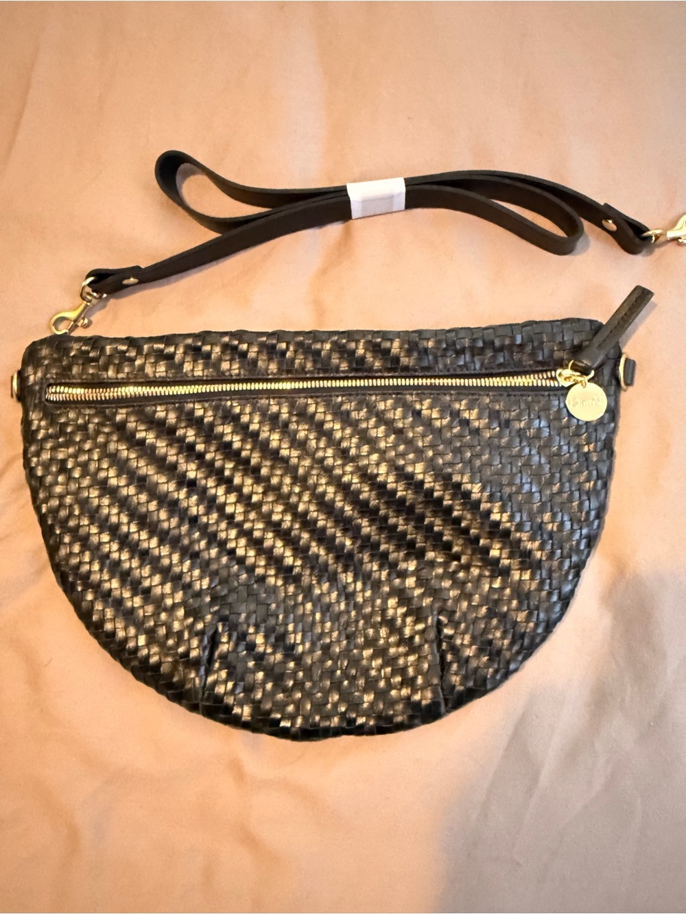 Clare V. Grande Fanny Black Woven Zig Zag